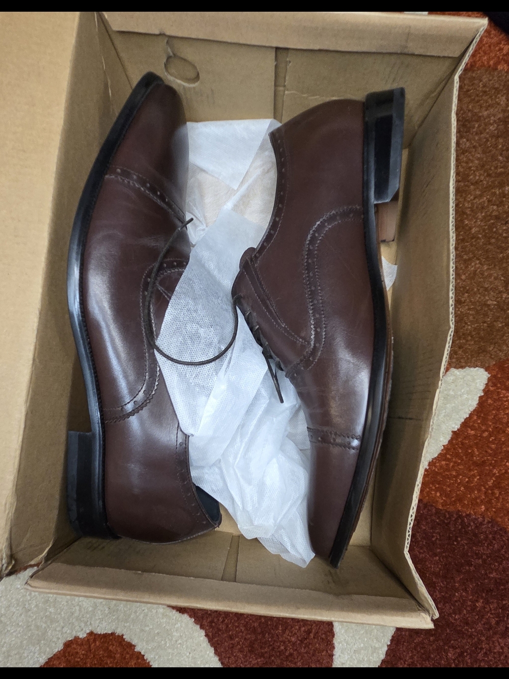 Classic Men's Brown Leather Dress Oxfords